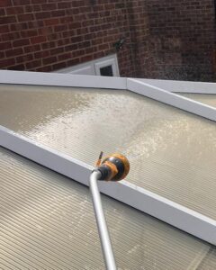 Cleaning conservatory roof